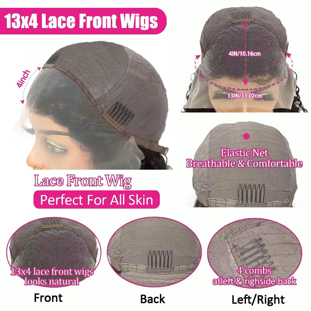 Ombre Highlight P4/27 Color Short Bob Wigs Curly 13x4 Lace Frontal Wigs Human Hair Deep Curly Bob Wig Brazilian Hair Short Bob