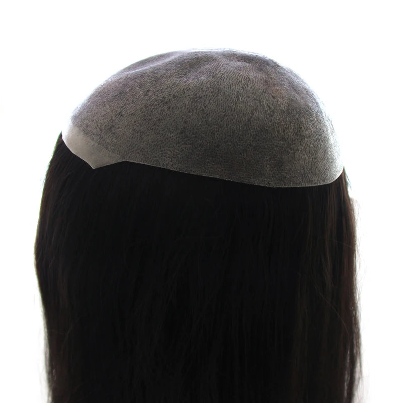 Women Toupee Full PU V Loop Injection Human Hair Wigs Indian Hair Extension Hairpiece System Brown Hair Topper Natural Color 613