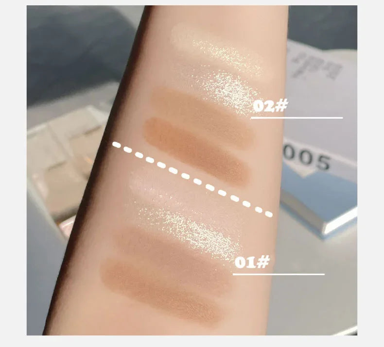 4Colors Matte Highlighter Contour 3D Facial Bronzer Brightening Glitter Highlight Palette Eye Shadow Nose Powder Makeup Cosmetic