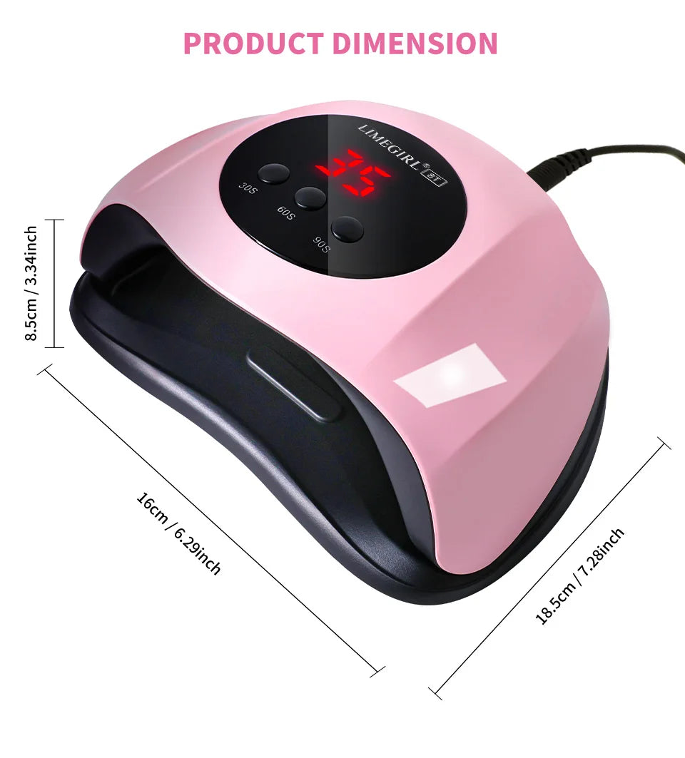 LIMEGIRL 24LED UV Lamp for Nails Gel Polish Varnish Drying With LED Display And Motion Sensing Professional Manicure UV Lamp for Acrylic Resin Dryer Home Use Tool