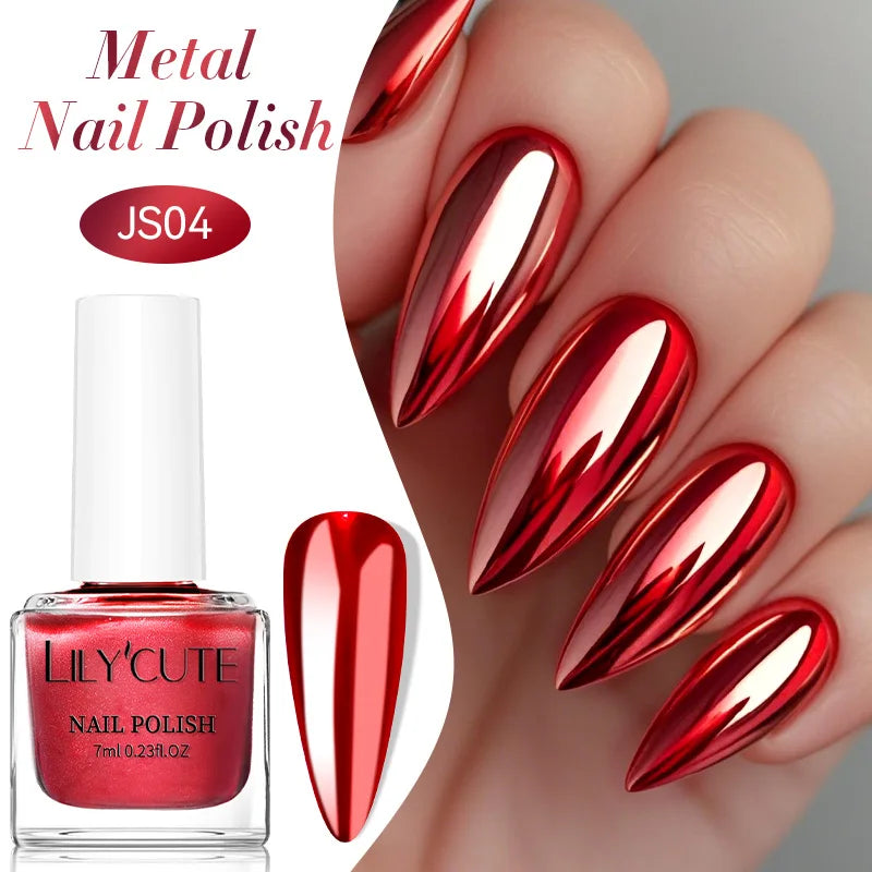 LILYCUTE 7ml Auroras Glitter Nail Polish No Need of UV/LED Lamp Nail Supplies Vernis White Pink Silver Pearl Effect for Nails