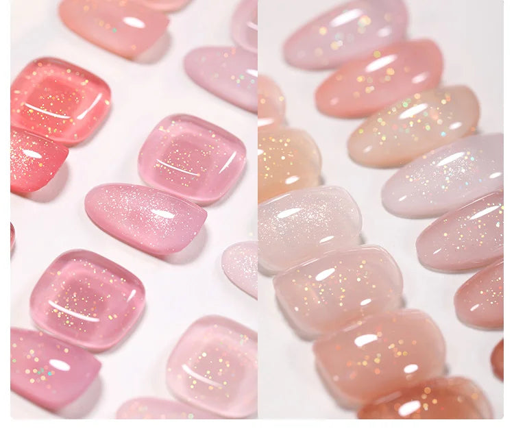 BORN PRETTY Jelly Nude Gel Nail Polish 10ml Light Pink Peach Translucent Color UV Light Cure Gel Varnish Nail Art DIY at Home
