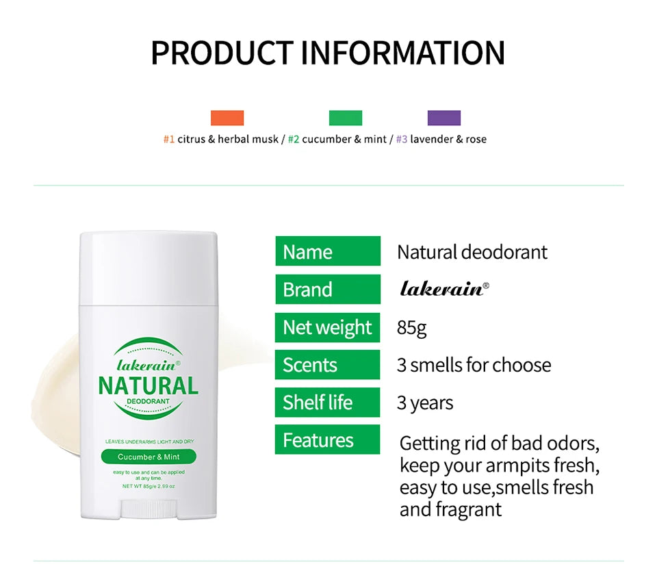 Natural Deodorant Long-lasting Fragrance Eliminate Odors Natural Plant Components Smells Fresh Fragrant Deodorant For Men Women