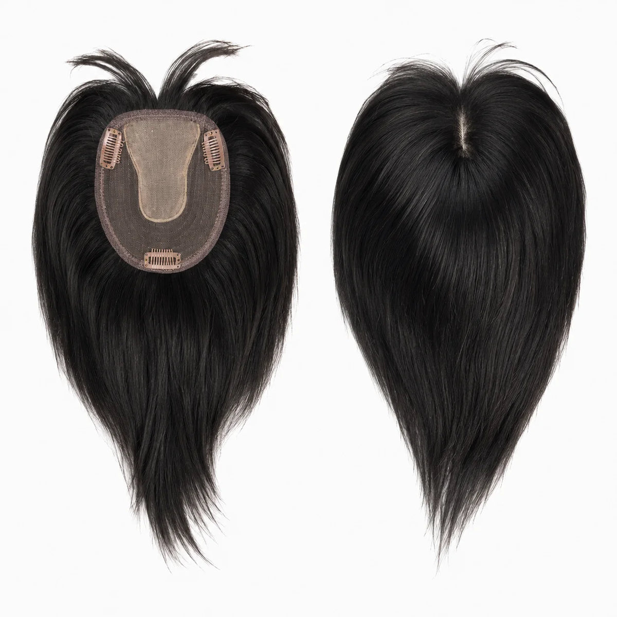 Brazilian Natural T-part Lace Base Hair Toppers for Women with 3D Bangs Clip in Hair Extension Cover Hair Loss Human Hairpiece
