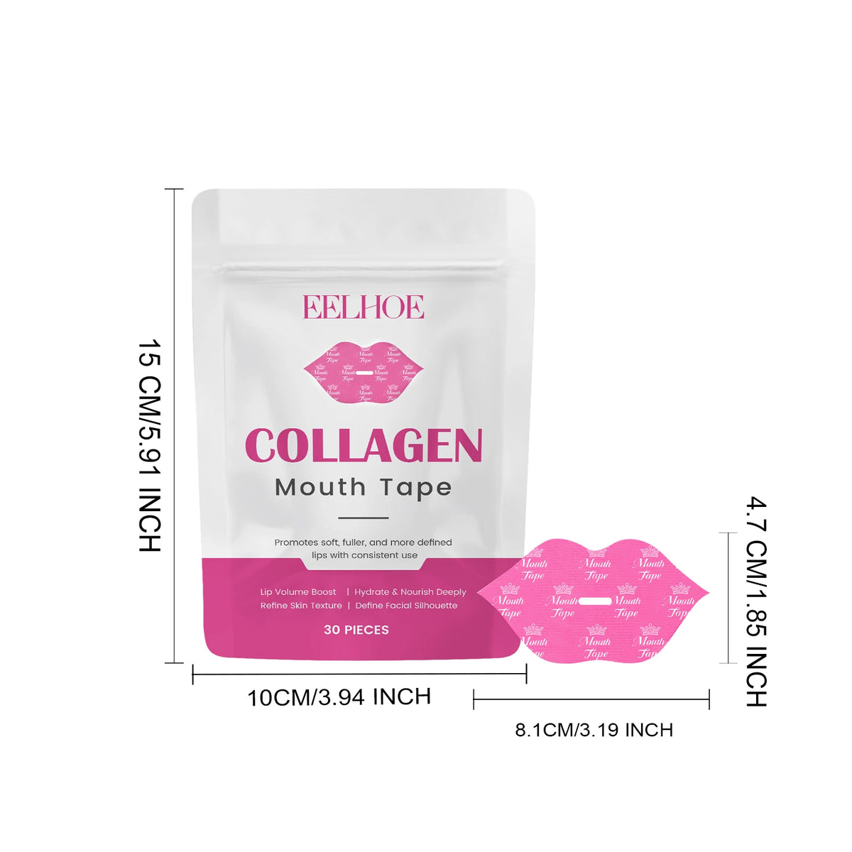 Mouth Tape Lip Care Sleeping Patch Hydrating Moisturizing Collagen Hyaluronic Acid Soft Breathable  Lips Night Mask 30 Patches