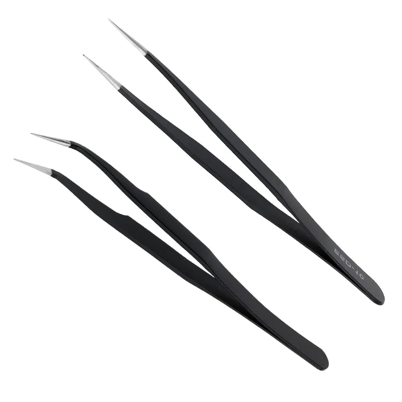 SHIDISHANGPIN 1/2/3PCS Tweezers Stainless Steel Curved Straight Eyebrow False Eyelash Tweezers Nail Art Extension Makeup Tool