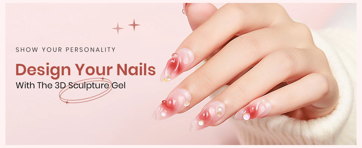Makartt 3D Gel Nail Art – Clear & Noir Sculpting Gel for DIY Embossed Nail Designs – No Wipe Easy-Squeeze Tube Nail Glue