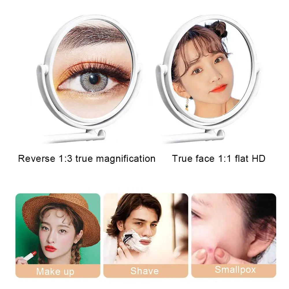 Rotating Plastic Folding Vacuum Suction Round Bath Accessorie Makeup Supplies Vanity Mirror Shave Mirrors Wall Hang Bath Mirror