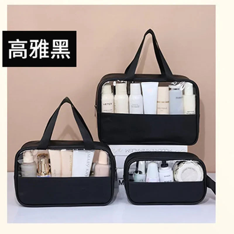 Women's Clear Makeup Bag Portable Travel Cosmetic Bag Large Capacity Bath Bag Multifunctional Waterproof Storage Compartment
