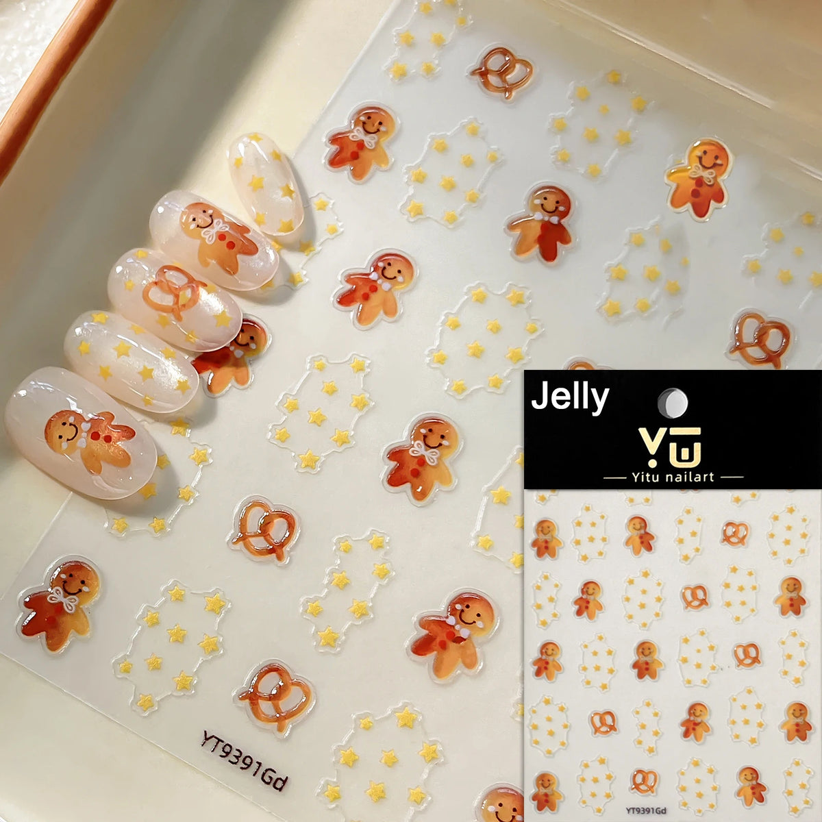 Christmas Wreath Snowman Xmas Tree Bowknot Snowflakes Gingerbread Man Bear Star Bell Apple Nail Art Charms Stickers Phone Decals