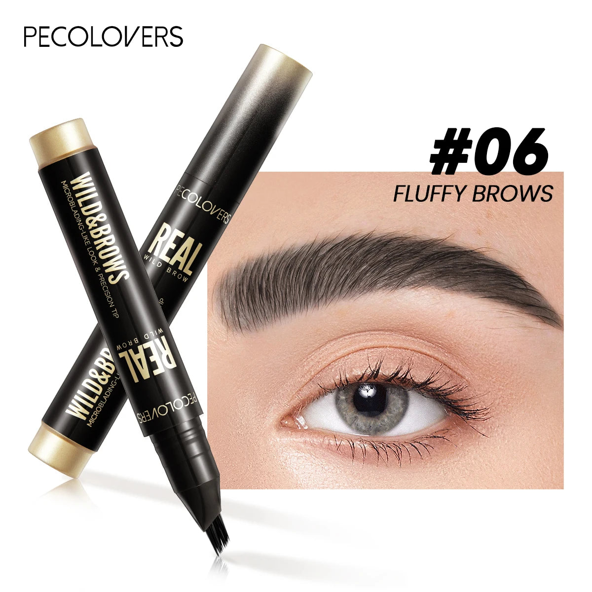 1Pc Waterproof Liquid Eyebrow Pencil,3D Wild Waterproof & Sweatproof Eyebrow Pencil,Perfect Gift for Christmas Makeup