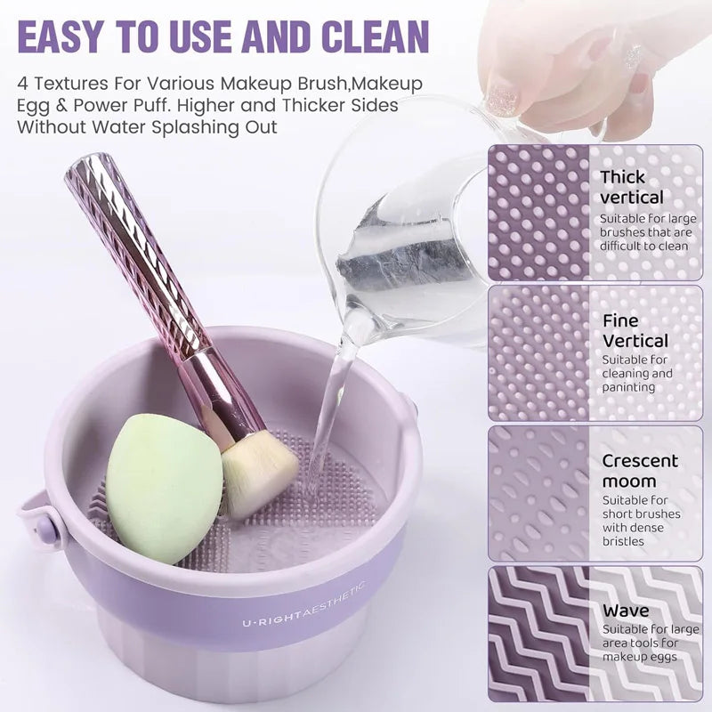 Makeup Brush Cleaning Bucket Washing and Drying Tools Beauty Makeup Powder Puff Cleaning Artifacts Drying Rack Storage Box