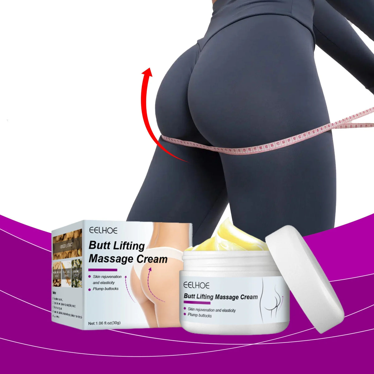 Eelhoe Hip Lifting Massage Cream Nourish Firming Lasting Shaping Ass Tightening Anti Cellulite Lift up Buttock Enlargement Cream