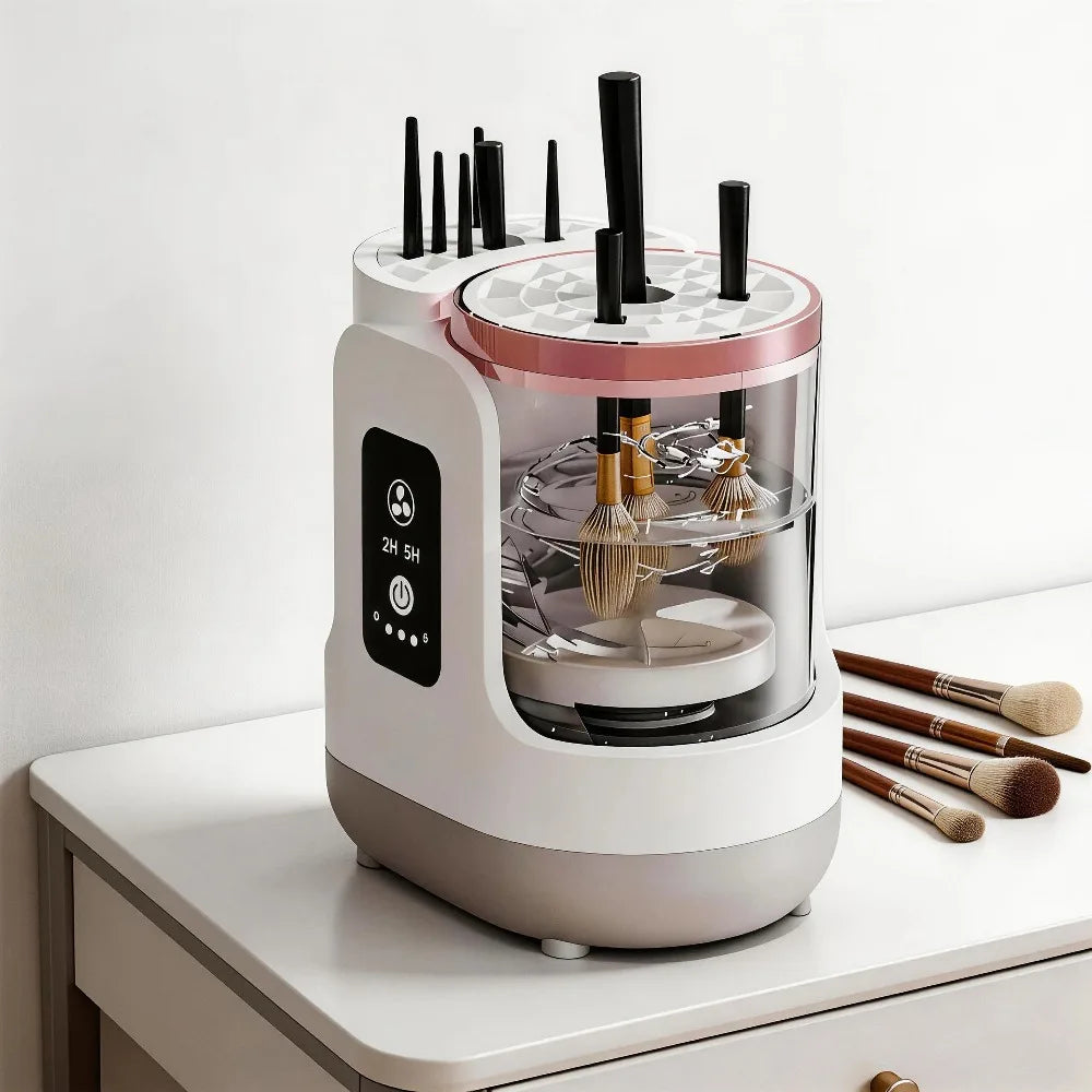 Electric Makeup Brush Cleaner, Quick Dry Brush Cleaner & Makeup Tool Cleaner,2 in 1 Washing and Air Drying,Plug and Play