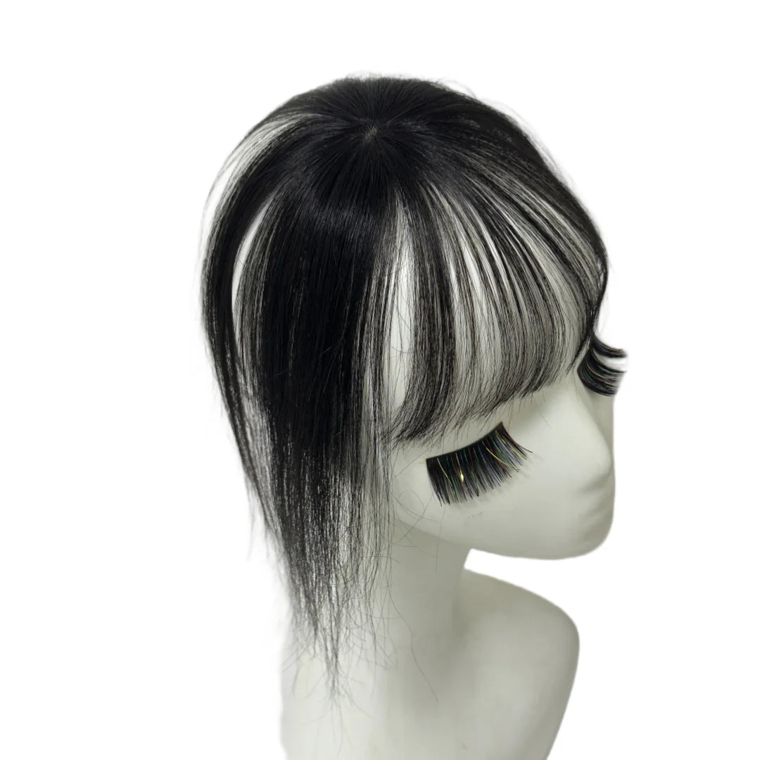 3D Full Coverage Human Hair Bangs Clips in Hairpieces for Women Wispy Bangs Hair Extensions for Thining Hair Daily Wear