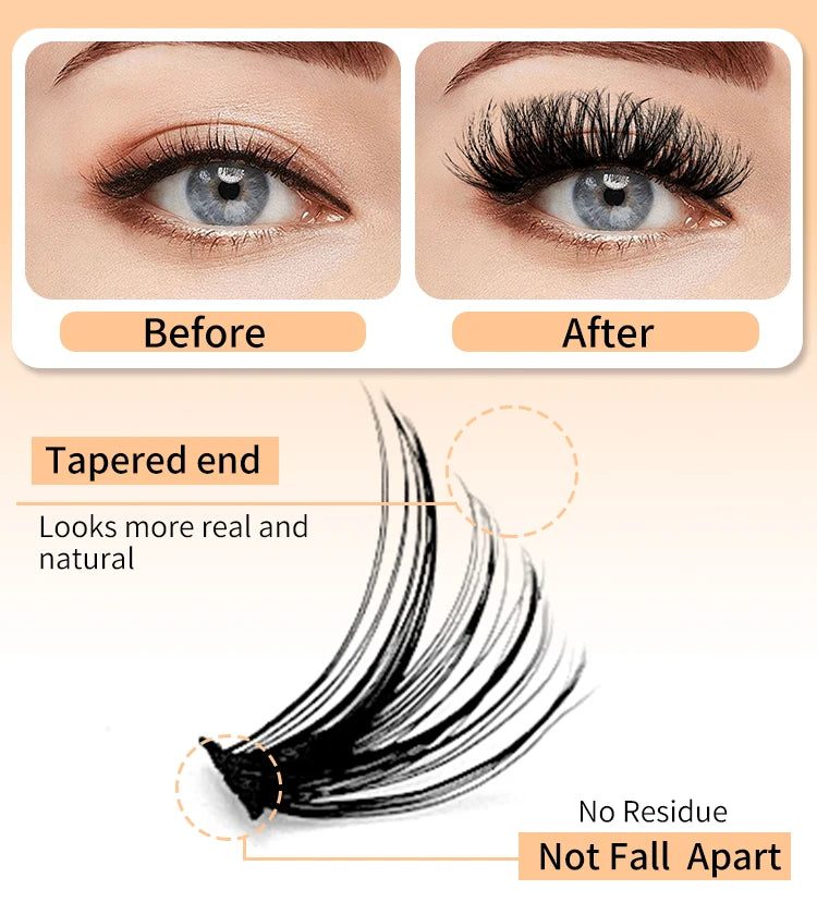 LAKANAKU Manga DIY Lashes Book Lash Cluster Tray Bottom Clusters Volume Set Eyelash Extensions Individual Eyelashes