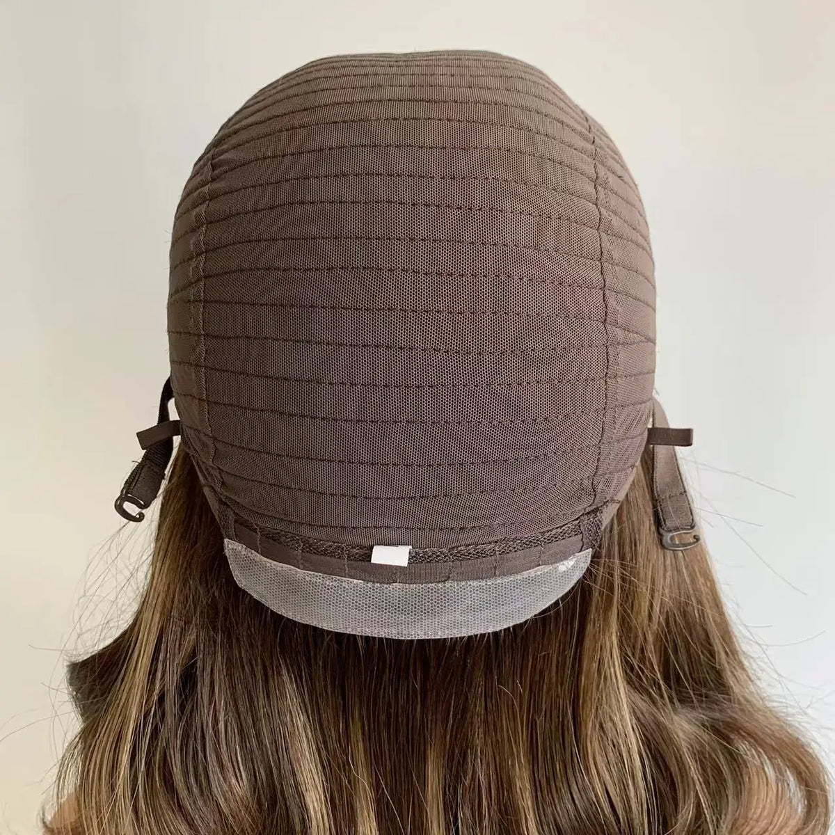 #4 Brown Color Silk Top Silicone Cap Medical Gluless Wig Replacement European Human Hair For Alopecia Or Cancer
