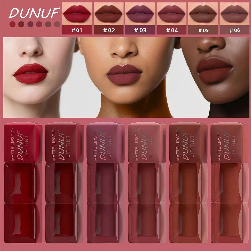 Velvet Matte Lip Gloss Hydrating Moisturizing Long Lasting Waterproof Non Sticky Lip Stain Nude Colors Lip Glaze
