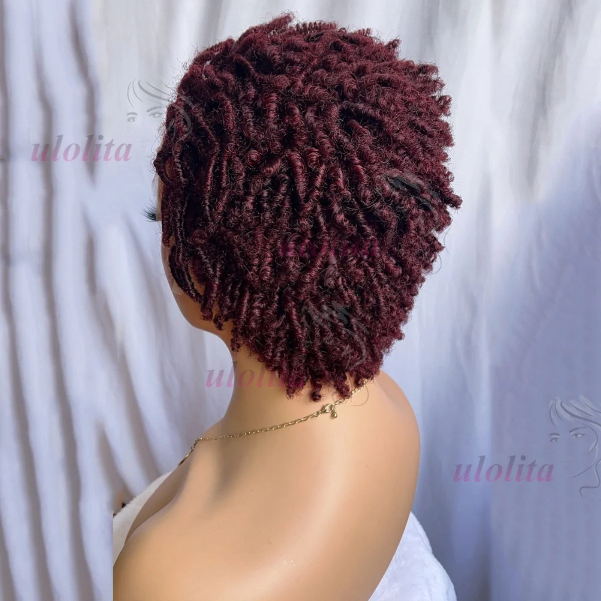 Premium 99J Afro Curly 13x4 Ear To Ear Lace Frontal Human Hair Glueless Wigs for Women 6inches Remy Hair Short Cut Lace Bob Wigs