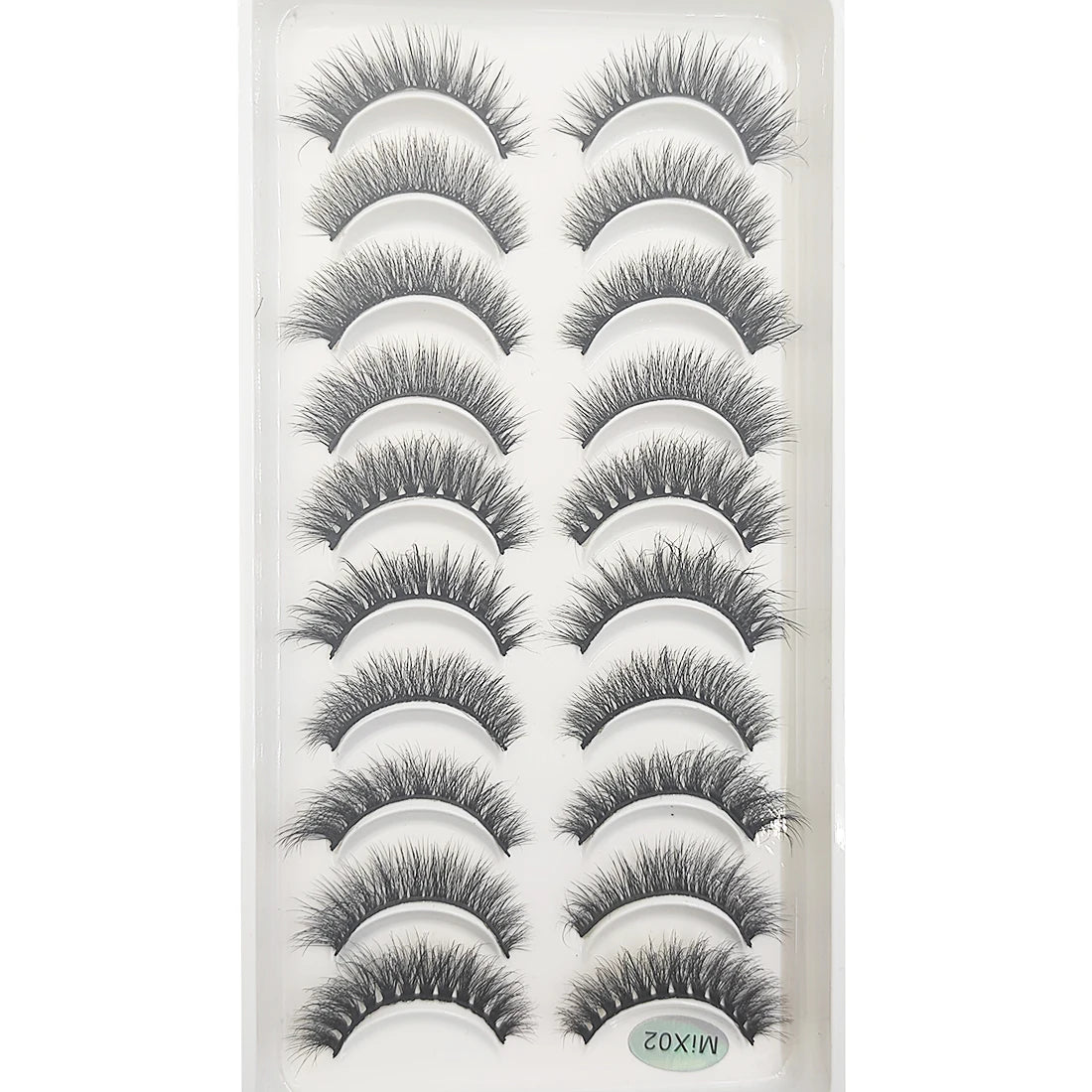 10 Pairs Natural 3d Mink Lashes Soft False Eyelashes Cross Messy Dense Eye Lashes Extension Makeup Faux Cils Cat Mini