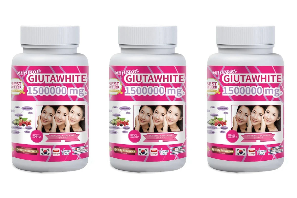 1500000mg Glutathione Capsules with Vitamin C Biotin Zinc Acerola Cherry for Whitening Skin Boost Up Tighten Pore 60 Count
