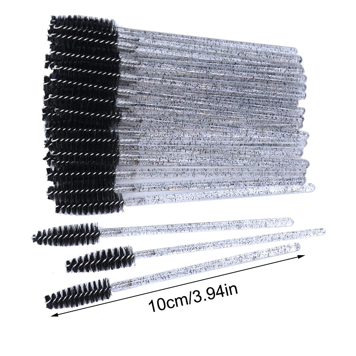 50pcs Crystal Eyelash Brushes With Contianer Disposable Lash Mascara Wands In Case Micro Makeup Applicators  Beauty Tools