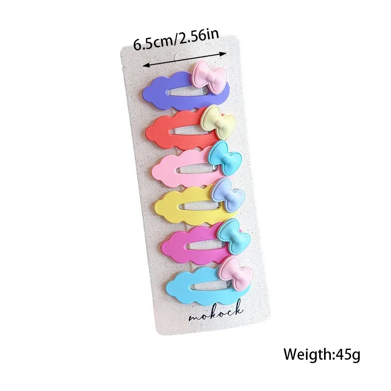 2026 New 5PCS/SET Korean Sweet Style Cute Bow Cloud Wave Hair Clips  No Hurt Hair BB Clips for Baby Girls Toddler Accessories
