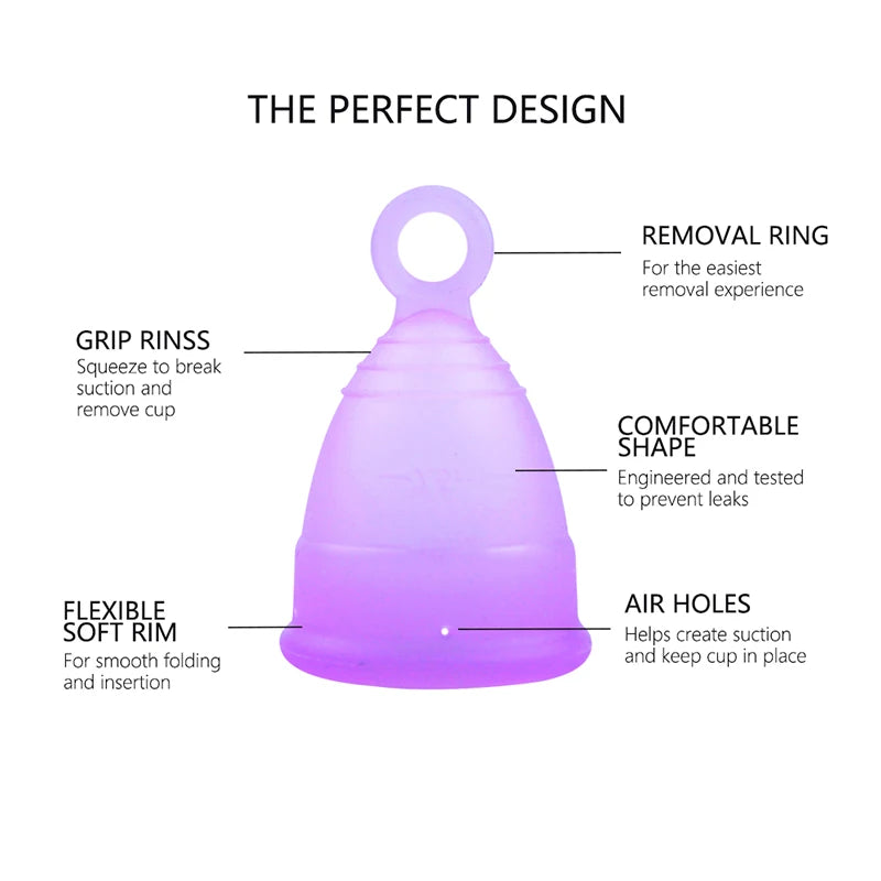 Feminy Menstrual Cup With Sterilizer And Applicator Medical Silicone Menstrual Bowls Black Mini XS Period Cup Container