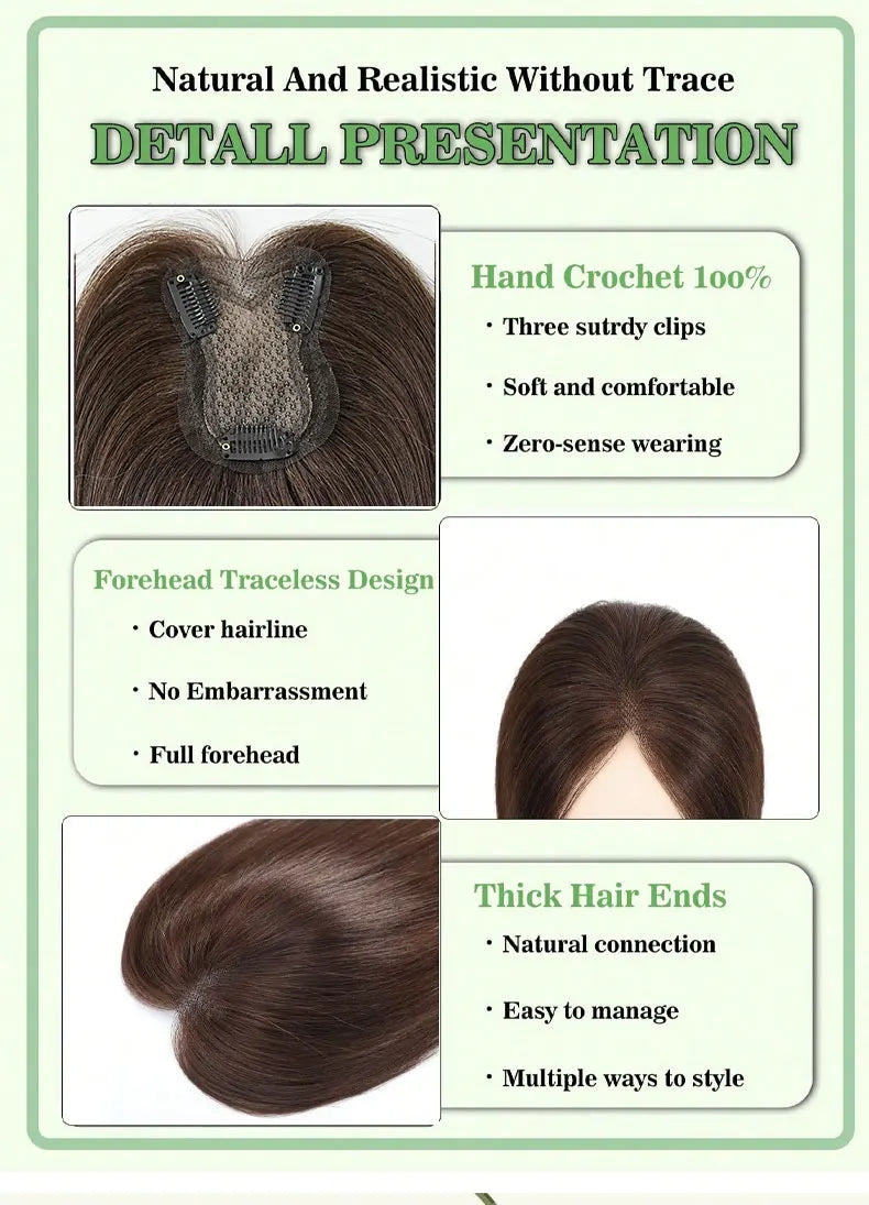 100% Human Hair 7X10cm Butterfly Hairnet Extensions Improve Hair Volume Hair Topper Wig Piece Swiss Lace Pieces Wigs for Women