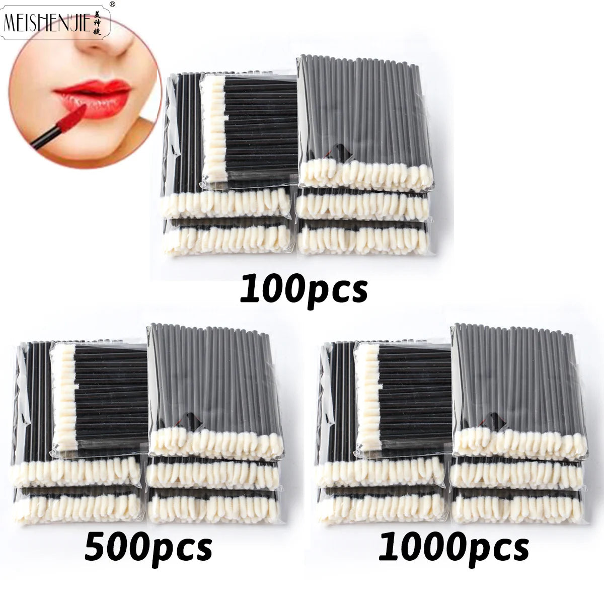 50/1000pcs Lip Brushes Applicators Eyelashes Brush Lipstick Brush Lip Gloss Applicator Wands Makeup Beauty Tool