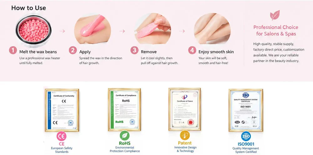100g Male and female universal full body hair removal hard wax beans, low-temperature anti scalding rosin hair removal wax beans