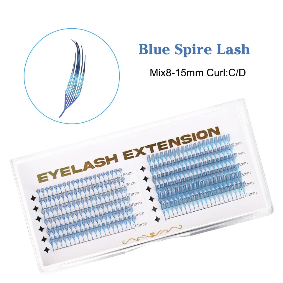 New Fashion Shiny Tinsel Anime Lashes Holographic Manga False Eyelashes Comic Spire Eyelash Extension For Christmas Party Makeup