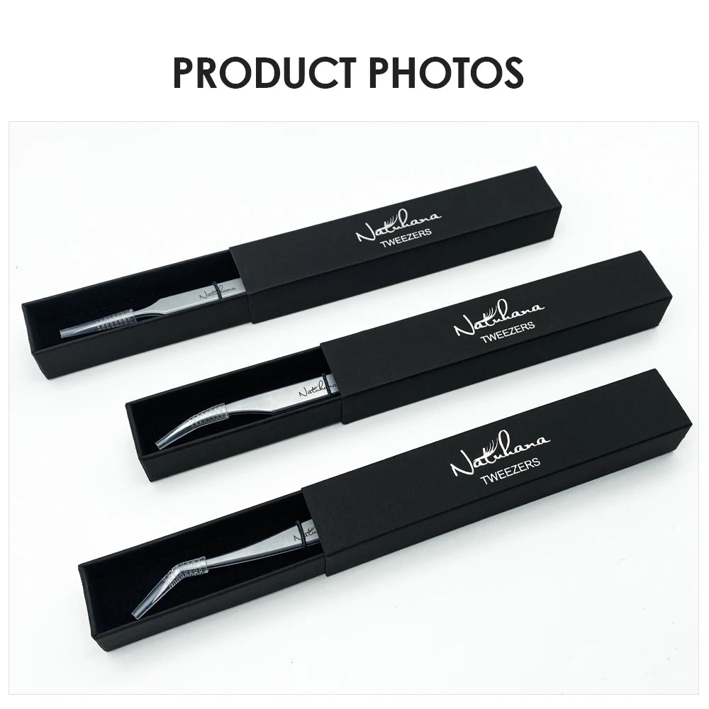 NATUHANA Eyelash Extension Tweezers Stainless Steel High Precision Stainless Steel Superhard Anti-Static Tweezers Makeup Tools