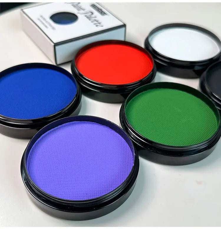 6 Colors Water Activated Face and Body Paint with 1 Brush,Non-Toxic Safe Water Soluble Face Paint for Cosplay,Halloween Makeup
