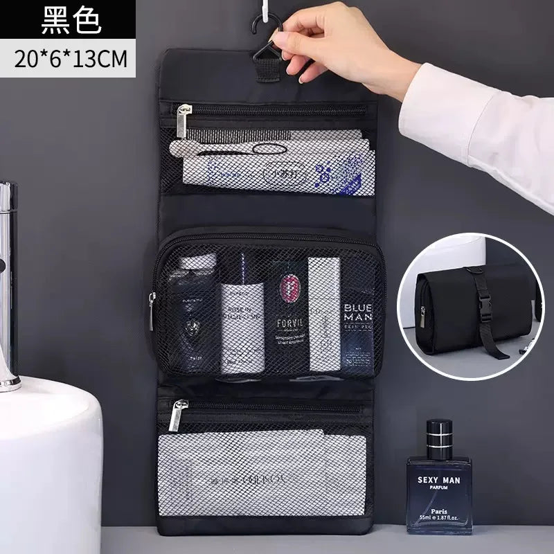 Foldable Toiletry Bag Organizer Hanging Storage Bags Bathroom Makeup Case Cosmetic Bag For Business Men Travel Organizers