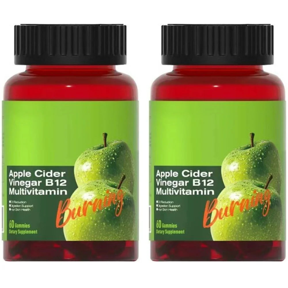 Apple Cider Vinegar B12 Gummies Free Vegan Gluten-Free for Healthy Metabolism & Daily Wellness Support for Men Women 60 Gummies