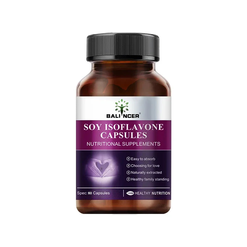 Soy Isoflavone Capsules - Women's Health Hormone Balance Improve Mood, Menstrual & Menopausal Discomfort, Nutritional Supplement