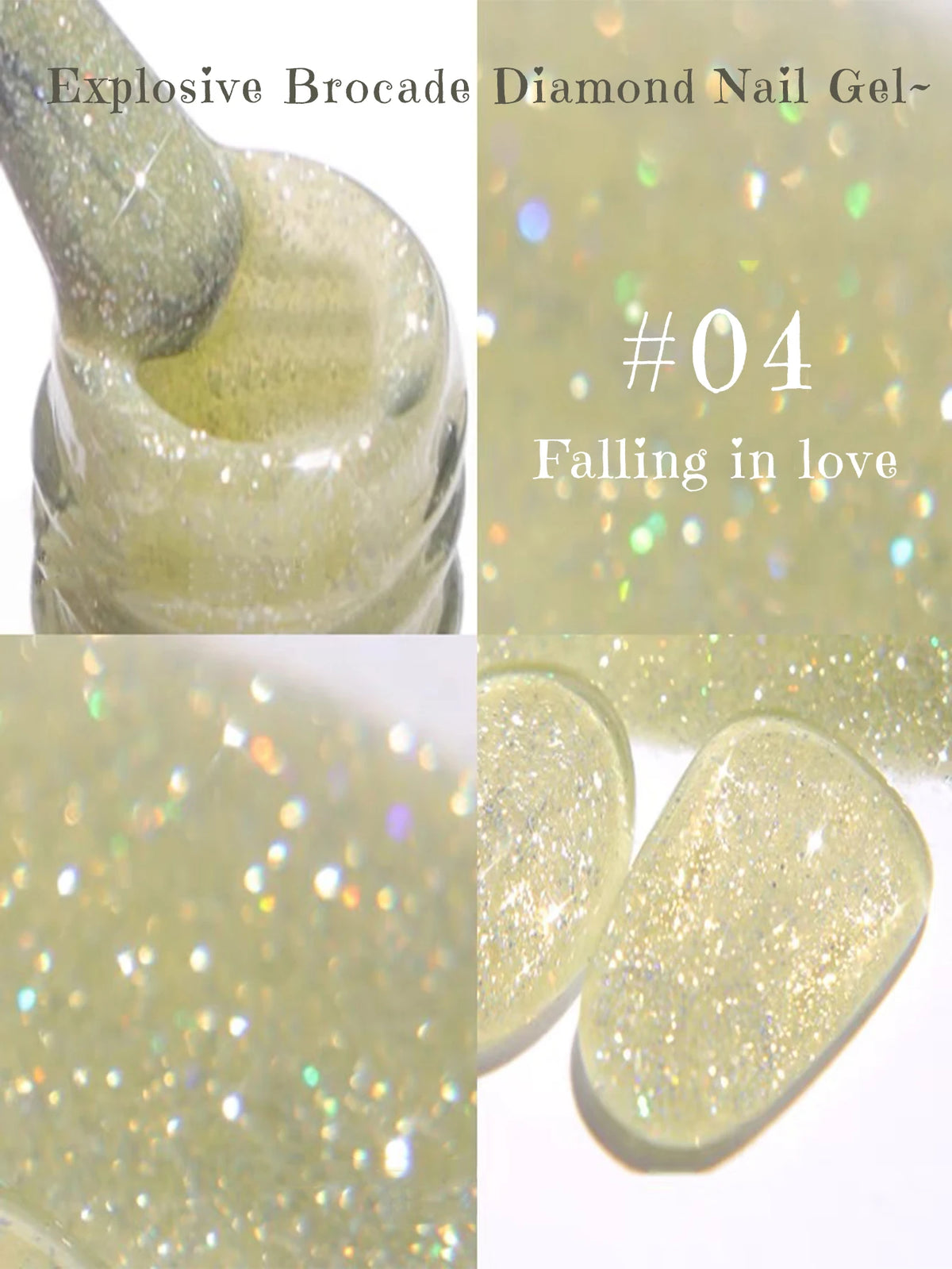 MN 1-9PCS Pink Blue White Green Color Series Gel Nail Polish With Strobe Glitter Brocade Diamond Gel Polish