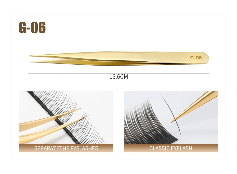 NATUHANA Professional for 3D Tweezers Stainless Steel Volume Eyebrow Tweezer False Eyelash Extension Tweezers for Makeup Tools