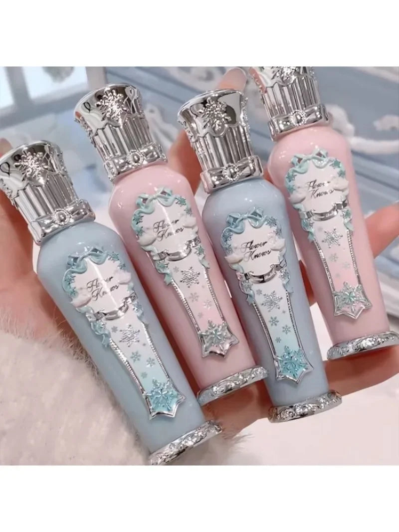 Flower Knows Snow Ballet Makeup Christmas Gift Set Eyeshadow,Blush,Lip Glaze Setting Powder with Cosmetic Bag Beauty Kit
