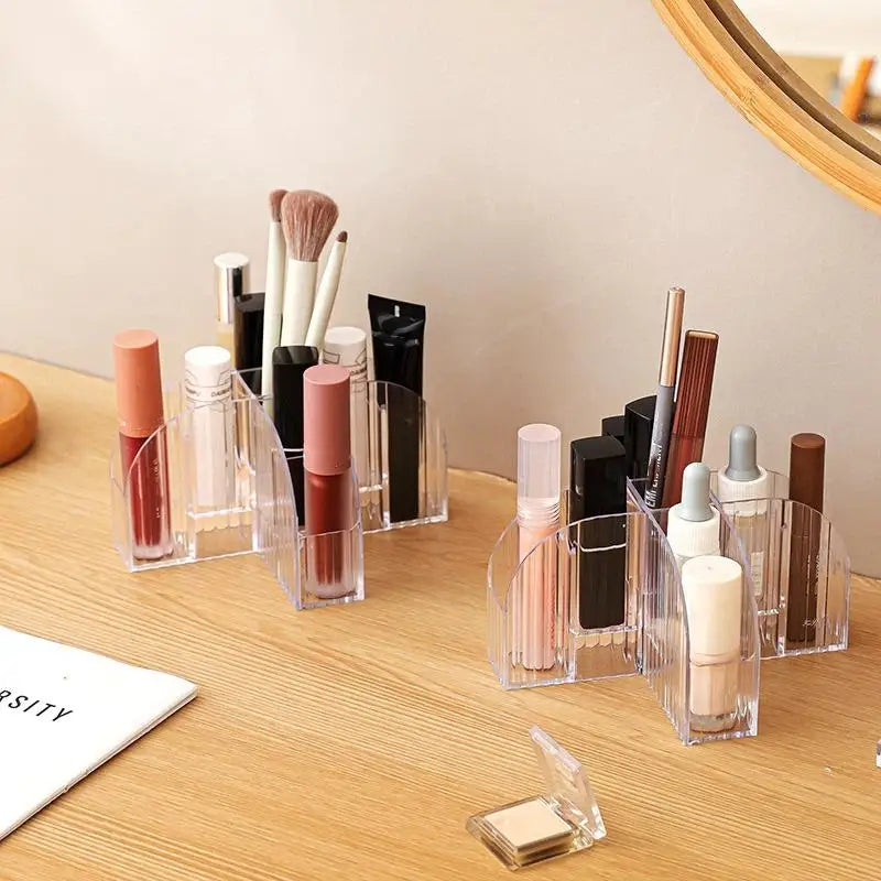 1 Pack 9 Slot Clear Makeup Brush Lipstick Lip Gloss Organizer Perfect Storage Solution For Drawers And Vanities