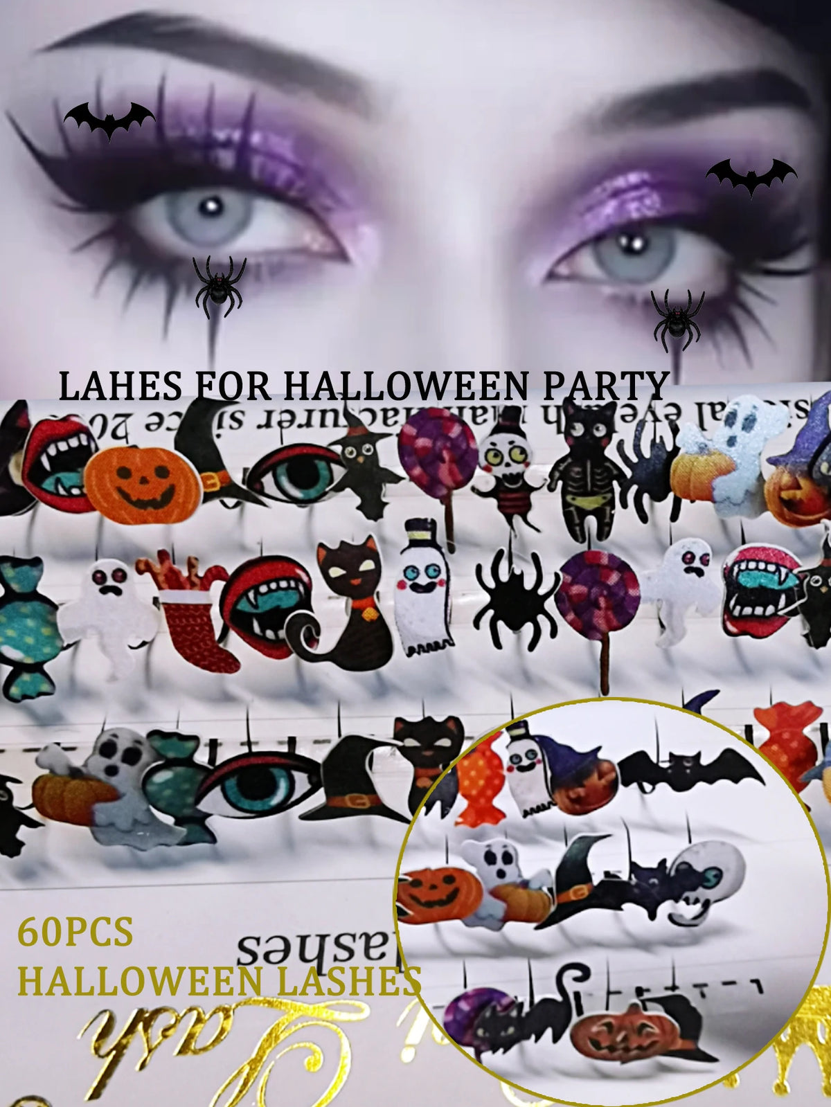 Domi 3D Glitter False Eyelashes Christmas Individual Lash Clusters Halloween Party Makeup Lash Mink Natural Fairy Spike Lashes