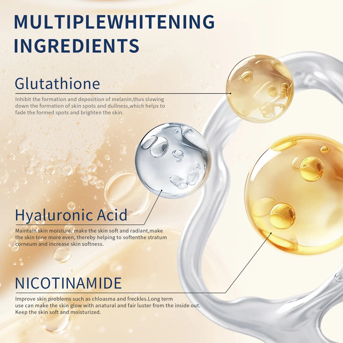 Whitening Face Cream, Reduce Dark Spots, Sun Spots, Melanin, With Collagen, Glutathione, Even Skin Tone For All Skin Types