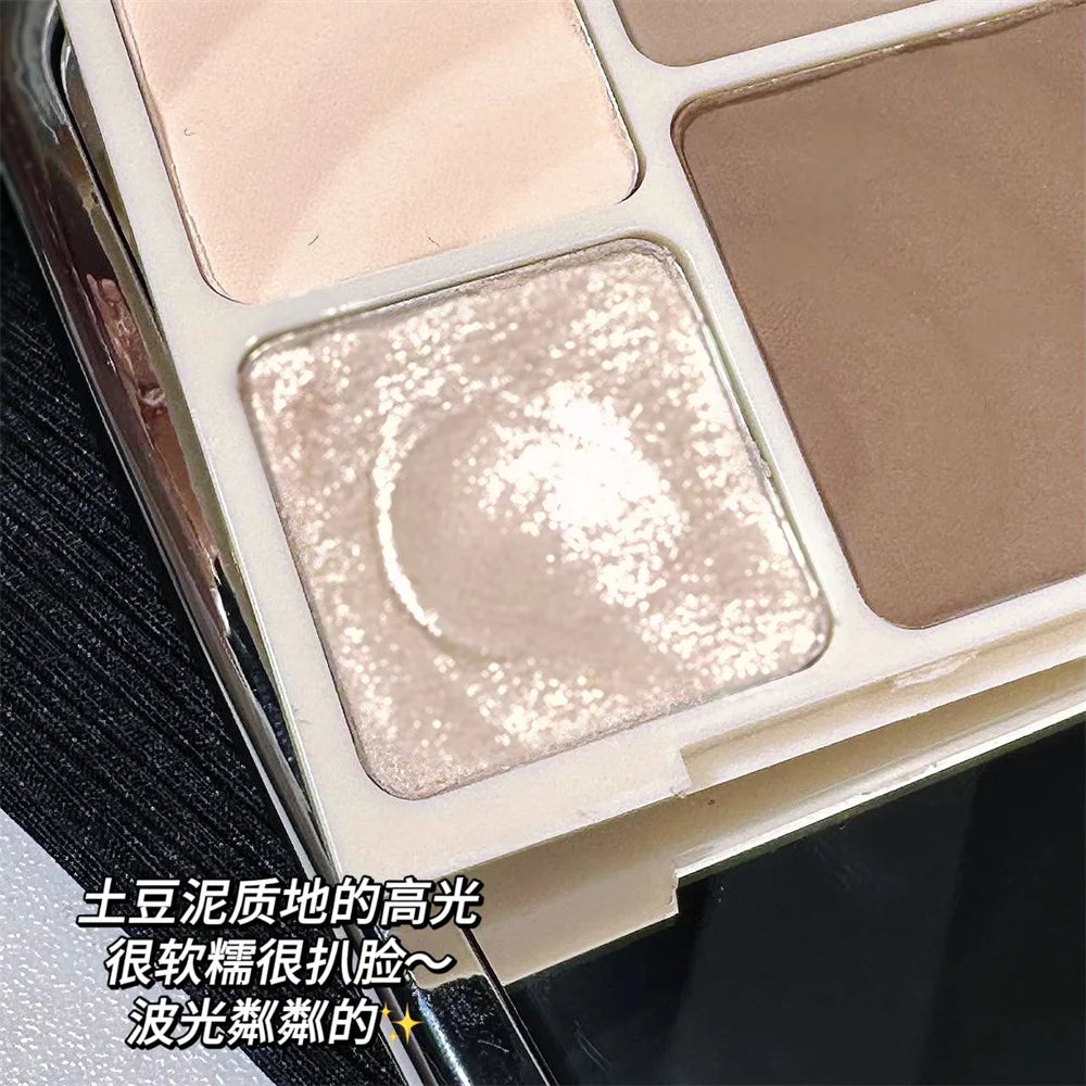 4Colors Matte Highlighter Contour 3D Facial Bronzer Brightening Glitter Highlight Palette Eye Shadow Nose Powder Makeup Cosmetic