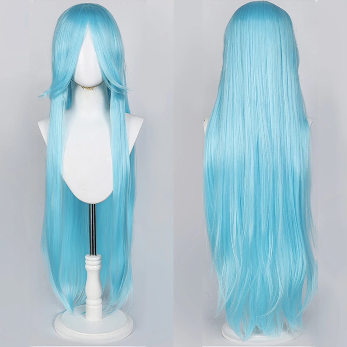 100CM Long Straight Wig With Bangs Synthetic Cosplay Wig For Women Pink Purple Cosplay Wigs For Halloween Party