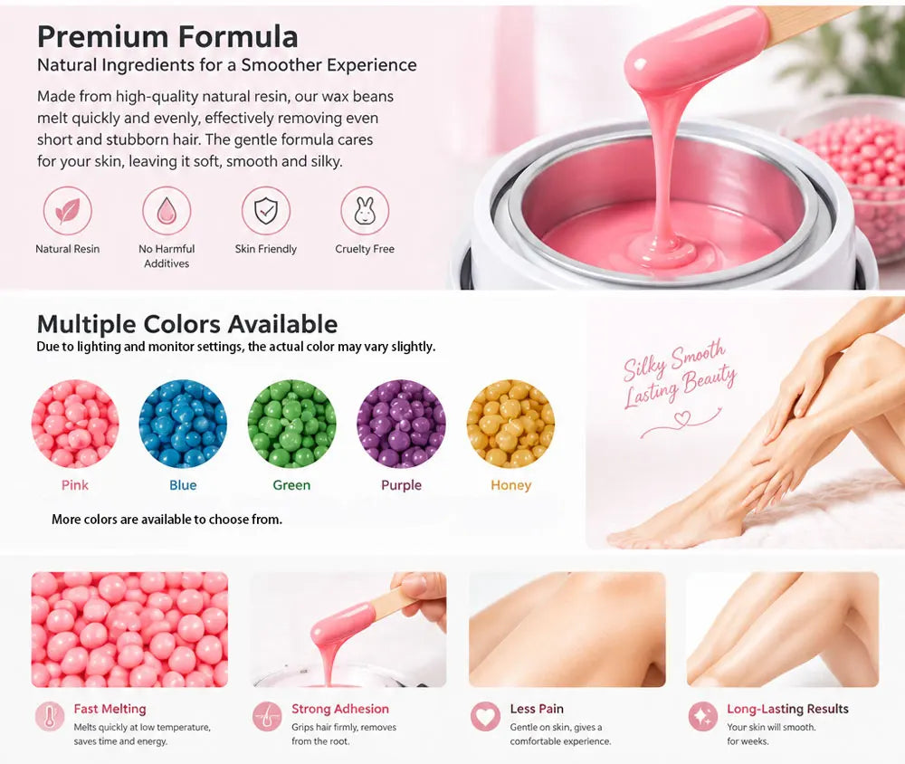 100g Male and female universal full body hair removal hard wax beans, low-temperature anti scalding rosin hair removal wax beans
