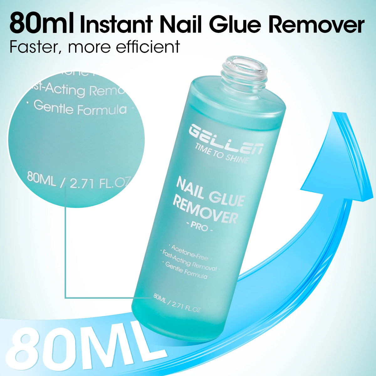 GELLEN Nail Polish Remover 16 Fl Oz Non Acetone Pump Bottle Gel Nail Soak Off Remover Kit Vegan Cruelty Free Gentle Nail Care