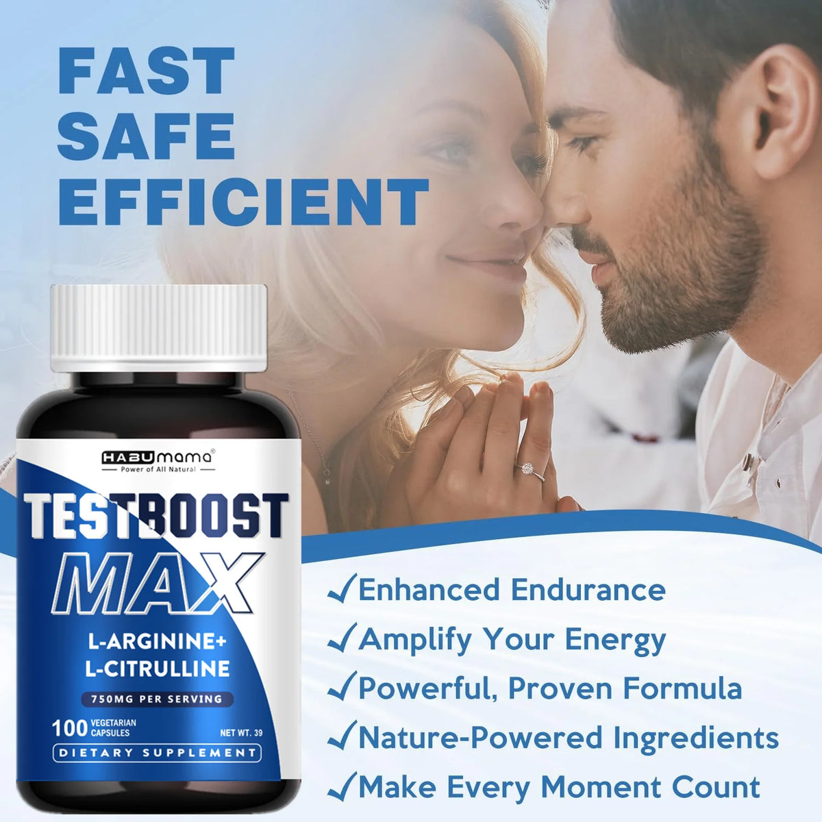 100 tablets Male Supplement with L-arginine L-citrulline,Stamina & Energy Vegan | Discreet Ship