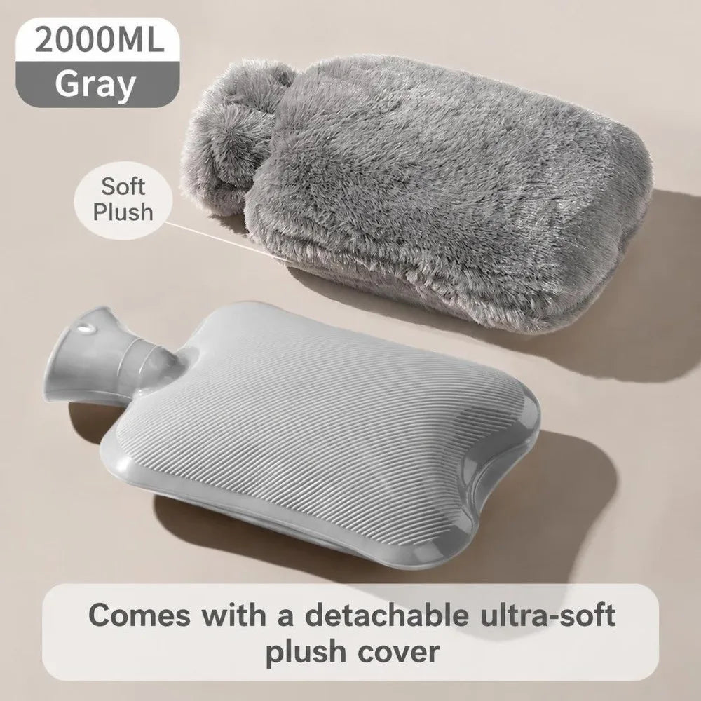 1000ml/2000ml Hot Water Bottle Explosion-Proof Warm Water Bag Leak-proof Hot Water Bag Winter