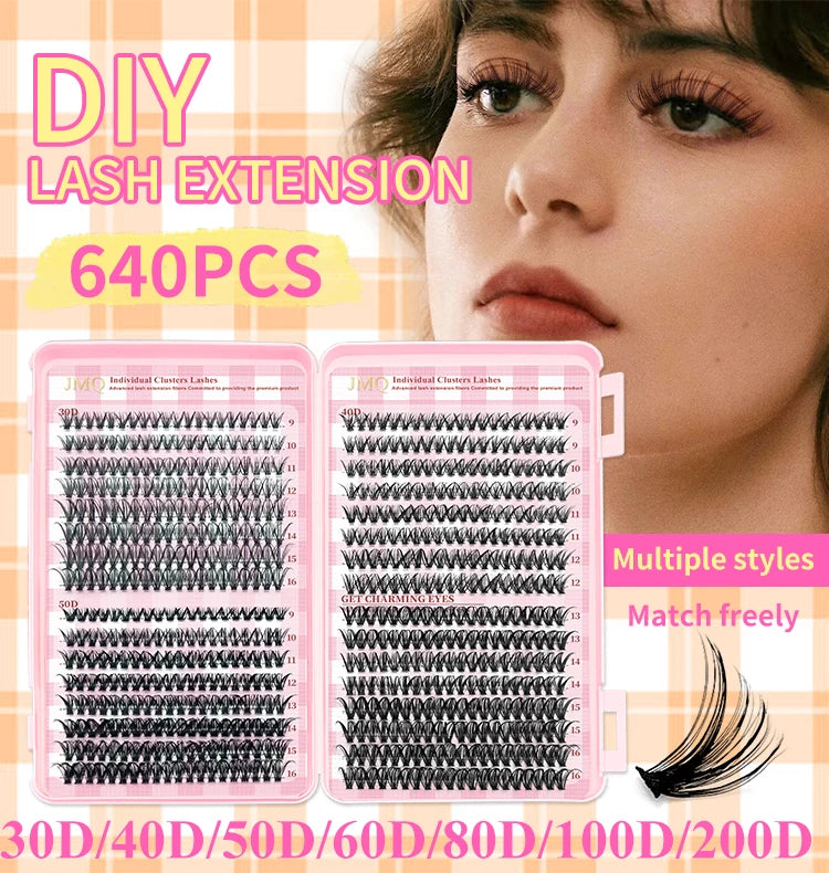 LAKANAKU Manga DIY Lashes Book Lash Cluster Tray Bottom Clusters Volume Set Eyelash Extensions Individual Eyelashes